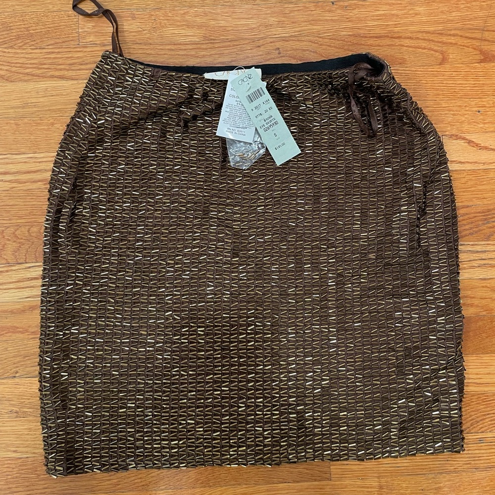 Cache Brown Textured Pencil Skirt